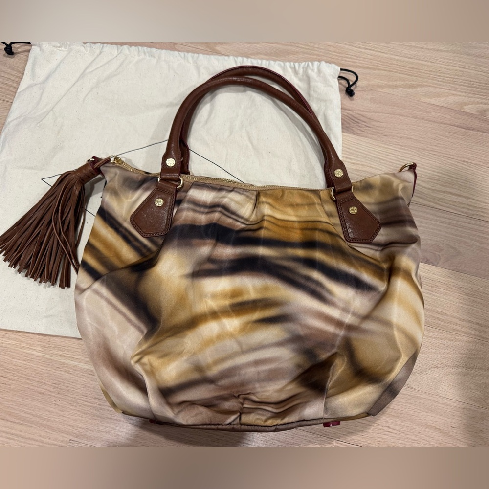 MZ Wallace Nylon Elsa Brown and Tan Women's purse
